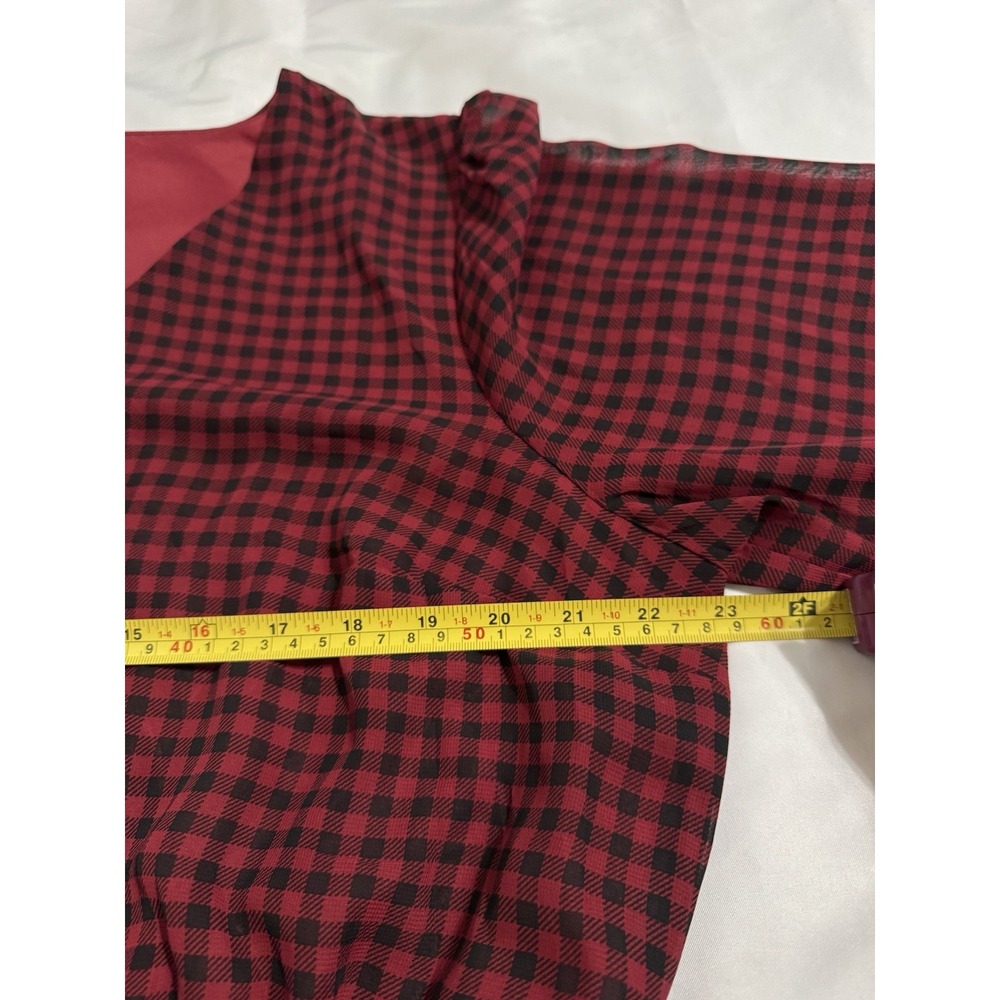 Maurice's Women's Plaid‎ Tiered Dress Red & Black 1X Whimsy Preppy Cottagecore - Picture 6 of 10